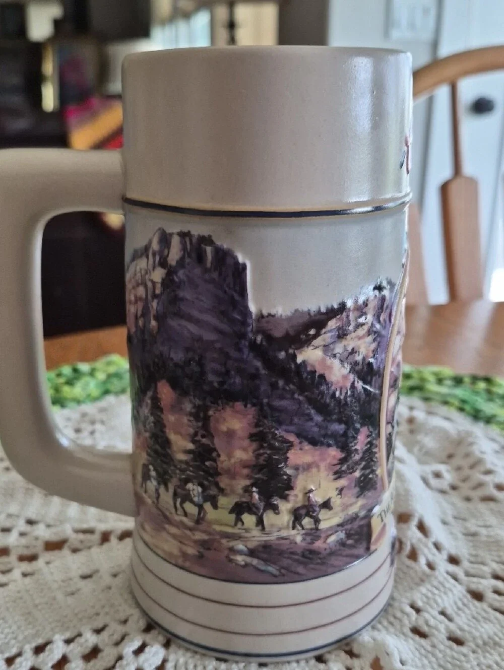 The Rocky Mountain Legend Decorative Coors Beer Stein - White